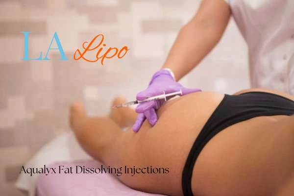 Woman having fat dissolving injections Loughborough on thighs