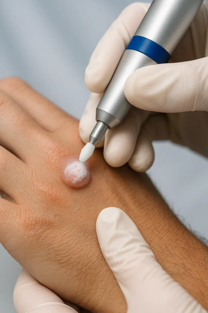 example of wart removal Loughborough using cryopen
